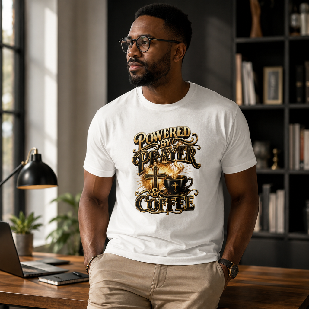 Powered By Prayer & Coffee T-Shirt